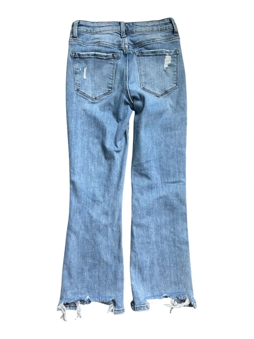 Lovervet by Vervet Distressed Cropped Mini Flate Jeans size 26/3